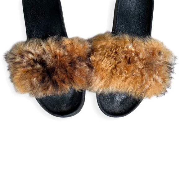 UGG Royale Camel Toscana Fur Fluffie Slide Slippers, sz 8 - Picture 3 of 11